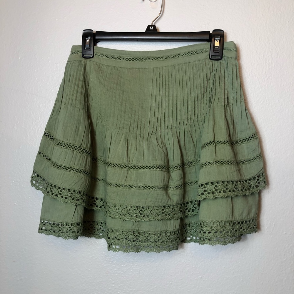 Free People Olive Green Mini Skirt